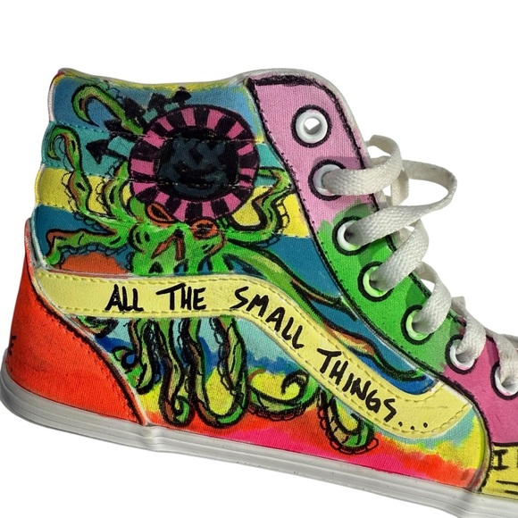 Vans Hand Painted Blink-182 Colorful Graphic Women's Sneakers - Picture 9 of 15